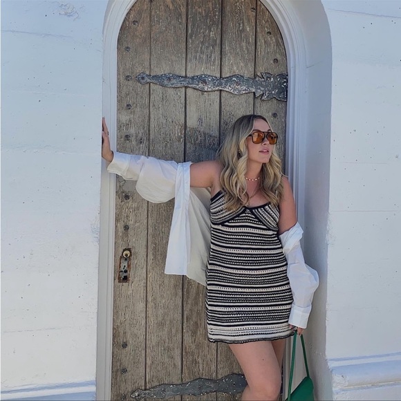 ZARA STRIPED RUSTIC KNIT DRESS - Picture 5 of 8